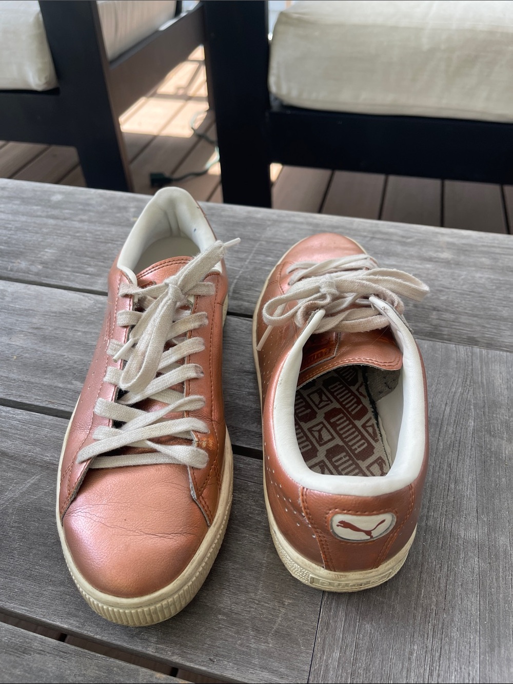 Puma Metallic Copper Low-Top Sneakers womens 8.5